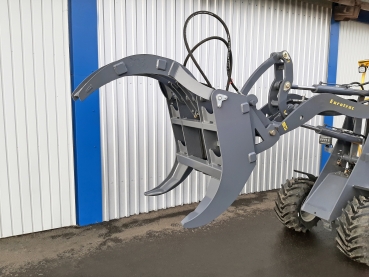 Holzgreifer, Polterzange, eurotrac Hoflader W11, Greifer, Greifzange, Holzzange, Rückezange