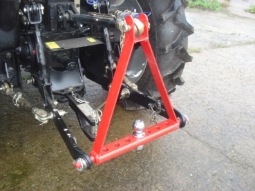 Kugelkopfkupplung 3 Punkt, Kugelkopfbolzen bis 3,5 T + Ackerschiene 770mm mit 3 Punkt-Aufnahme als Anhängerkupplung Rangierhilfe